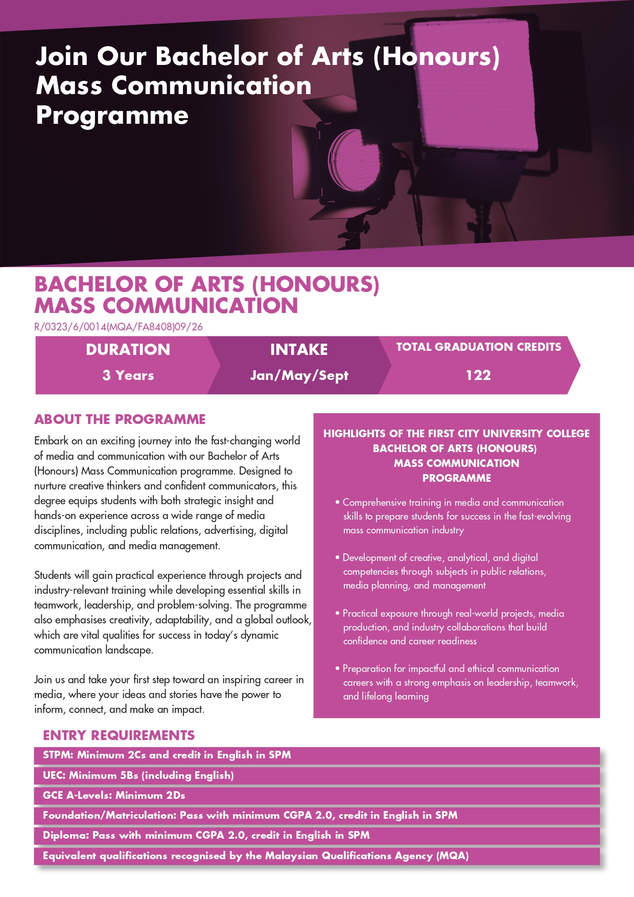 Programme information